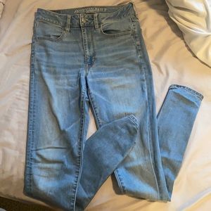 American Eagle high waisted skinny jeans.